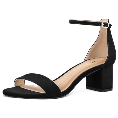 PIZZ ANNU Sandalen Damen mit Absatz Bequem Sandaletten Sommer Elegant Sommerschuhe Klassische Blockabsatz Schuhe Schwarz EU 40 von PIZZ ANNU