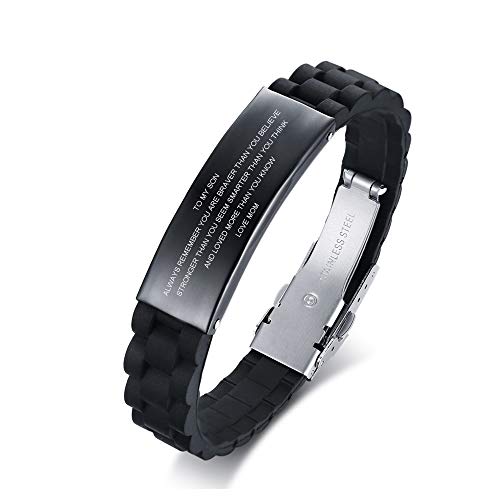 Zu meinem Sohn Geschenk von Mama Always Remember Silikon Armbänder lieben es, zu Sohn zum Geburtstag Abschlussfeier inspirierendes Geschenk für Männer Junge zu sagen von PJ JEWELLERY