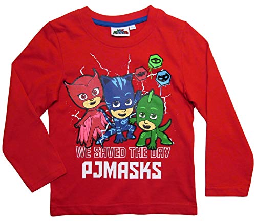 PJ Masks - Pyjamahelden Langarmshirt Jungen (Grau/Rot, 92-98) von PJ Masks - Pyjamahelden