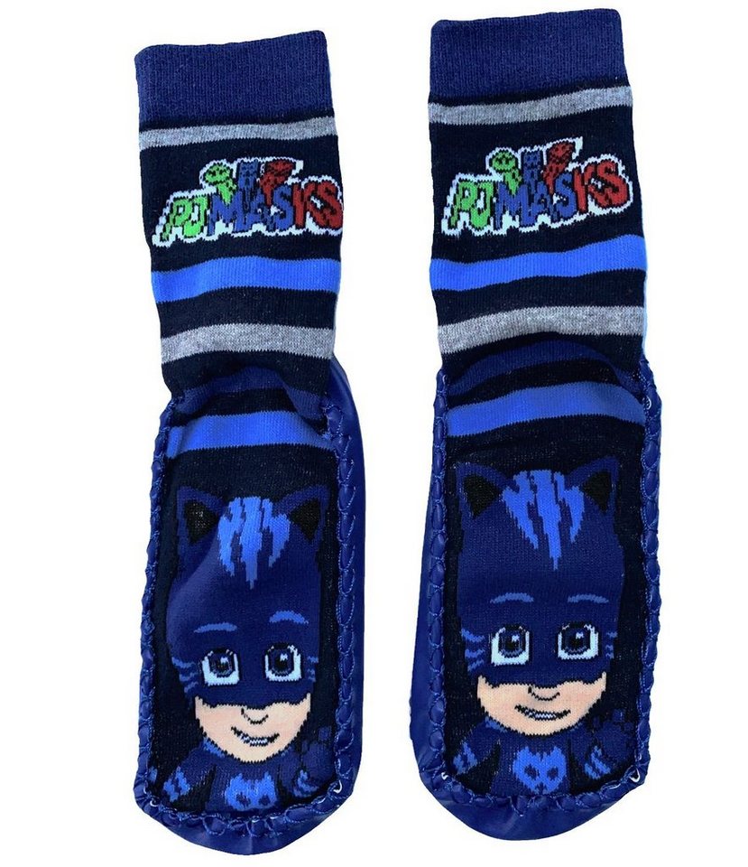 PJ Masks Haussocken PJ MASK Helden im Schlafanzug Jungen Strümpfe mit Sohle bequeme Hausschuhe Socken Pyjama Helden Gr.27/30 31/34 von PJ Masks