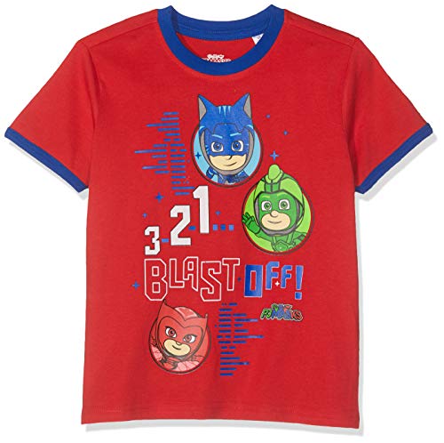 PJ Masks Jungen 7005 T-Shirt, Rot, 116 von PJ Masks