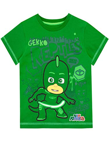 PJ Masks Jungen Gekko T-Shirt Grün 128 von PJ Masks