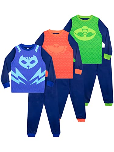 PJ Masks Jungen Schlafanzug 3 Pack Mehrfarbig 110 von PJ Masks