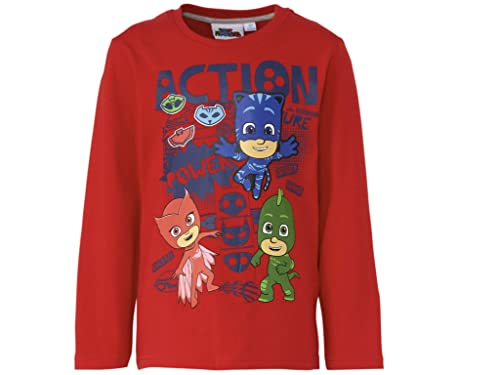 PJ Masks Pyjamahelden Langarmshirt (110, rot) von PJ Masks