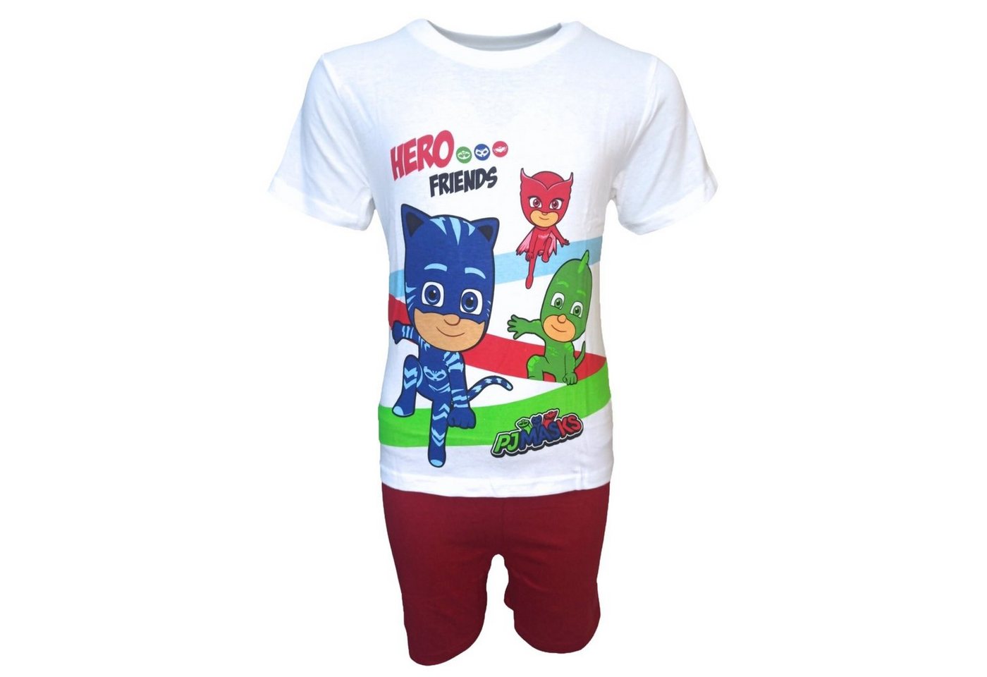 PJ Masks Schlafanzug HERO FRIENDS (2 tlg) Jungen Pyjama kurz - Shorty aus Baumwolle Gr. 98-128 cm von PJ Masks