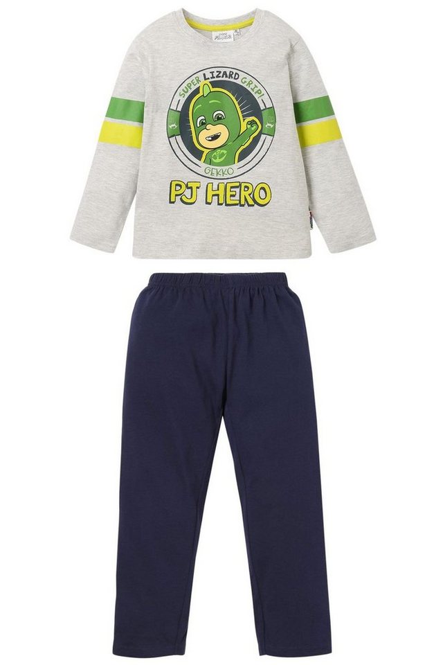 PJ Masks Schlafanzug PJ Mask langer Pyjama - Helden im Schlagfanzug Kinderpyjama Jungen und Mädchen Gr. 98 104 110 116 von PJ Masks