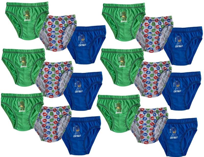 PJ Masks Slip PJ MASK Schlafanzug Helden 18 X Unterhosen für Jungen Kinder Unterwäsche Slips Schlüpfer Gr. 98 104 110 116 128 Set für 3 4 5 6 8 10 Jahre von PJ Masks