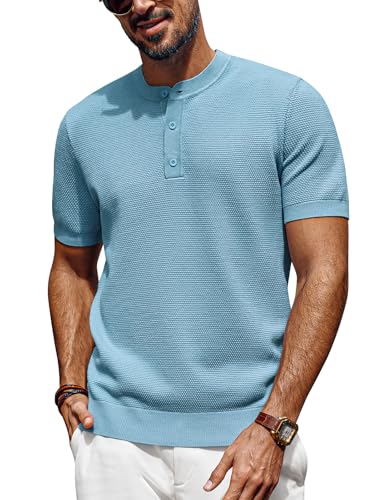 Herren Kurzarm Poloshirt Sommer Hemd Kurz Arm Casual T Shirt Hellblau S von PJ PAUL JONES