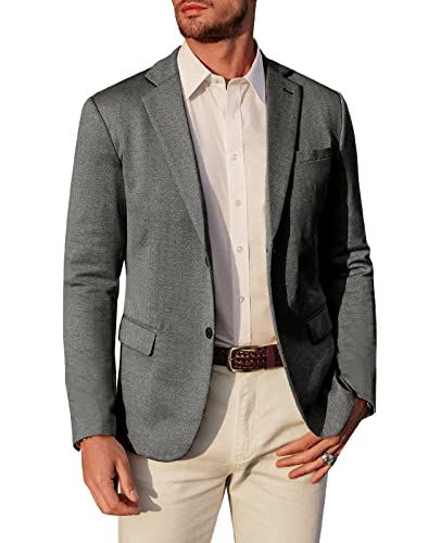 PJ PAUL JONES Herren Winter Herringbone Blazer 2 Knöpfe Formal Tweed Blazer für Freizeit Dunkelgrau, X-Large von PJ PAUL JONES