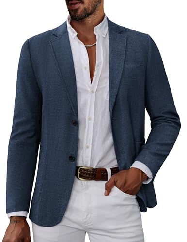 PJ PAUL JONES Blazer Herren Regular Fit Sakko Sportlich 2 Knöpfe Modern Freizeit Jackett (Dunkelblau, L) von PJ PAUL JONES