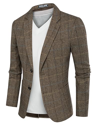 PJ PAUL JONES Blazer mit Fischgrätenmuster, britische Wollmischung, Sportmantel, Dunkelbraun, L PJ PAUL JONES Blazer mit Fischgrätenmuster, britische Wollmischung, Sportmantel, Dunkelbraun, L von PJ PAUL JONES