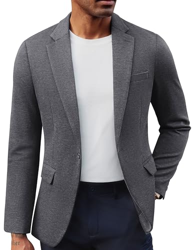 PJ PAUL JONES Herren Blazer Regular Fit Sakko 1 Knöpfe Sportlich Modern Business Anzugjacke Hochzeit Jackett, Dunkelgrau, XXL von PJ PAUL JONES