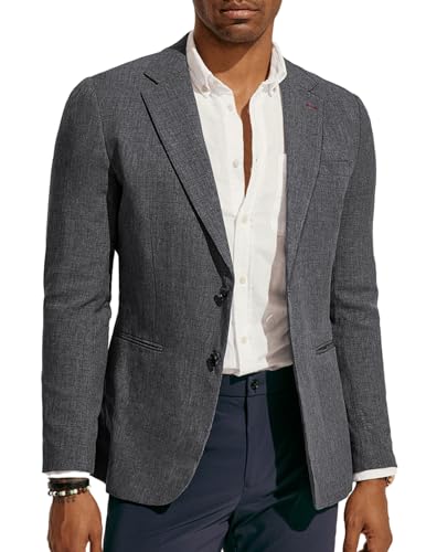 PJ PAUL JONES Herren Blazer Slim Fit Zwei Knopf Sport Mantel Business Anzug Jacke, grau dunkel, L von PJ PAUL JONES