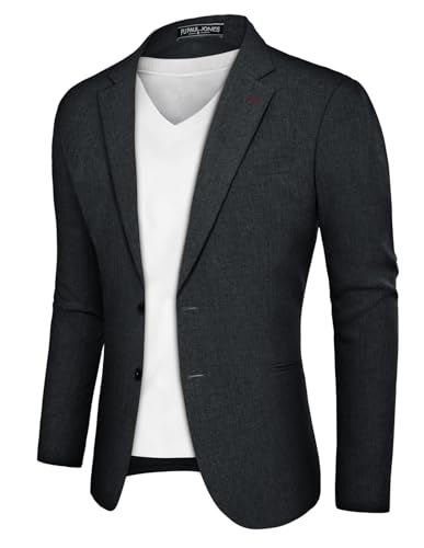 PJ PAUL JONES Herren Blazer Sportlich Modern Freizeit Business Anzugjacke für Männer Sakko (Dunkelgrau, S) von PJ PAUL JONES