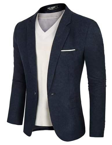 PJ PAUL JONES Freizeit Blazer Regular Fit Einfarbig Sakko Sportlich Modern Business Jackett (Navy Blau, XXL) von PJ PAUL JONES