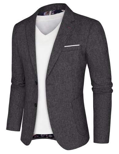 PJ PAUL JONES Herren Freizeit Modern Blazer Regular Fit Sakko Sportlich 2 Knöpfe Anzugjacke (Grau, S) von PJ PAUL JONES