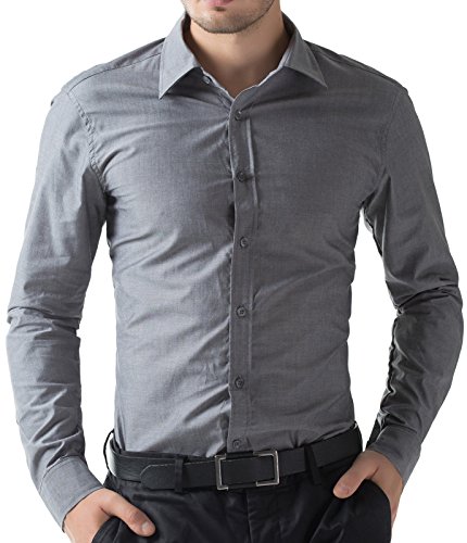 PJ PAUL JONES Herren Hemd Regular Fit Businesshemd Bügelleichtes Langarm Freizeithemd (Grau, 3XL) von PJ PAUL JONES