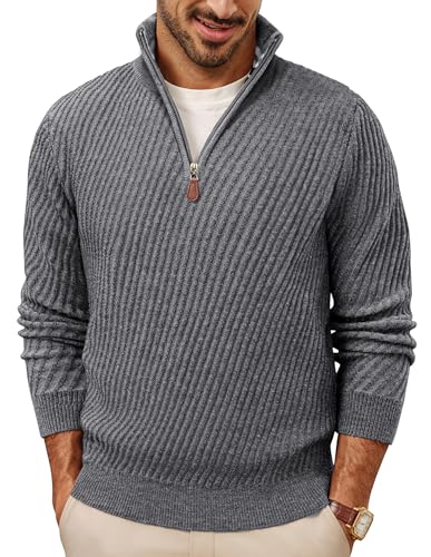 PJ PAUL JONES Herren Pullover mit Reissverschluss Strickpullover Winter Sweater Arbeitspullover Dunkelgrau XL PJ PAUL JONES Herren Pullover mit Reissverschluss Strickpullover Winter Sweater Arbeitspullover Dunkelgrau XL von PJ PAUL JONES