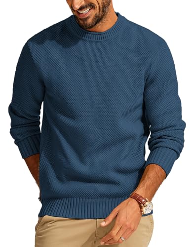 PJ PAUL JONES Herren Rippstrickpullover Regular Fit Feinstrick Winterpullover Pullover Sweater (Dunkelblau, S) von PJ PAUL JONES
