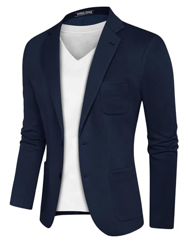 PJ PAUL JONES Herren Sakko Modern Blazer Regular Fit Modern Jackett Sportlich (Navyblau, S) von PJ PAUL JONES