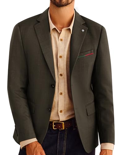 PJ PAUL JONES Herren Sakko Regular Fit 2 Knöpfe Jackett Modern Blazer mit Gekerbtem Revers Dunkelbraun L von PJ PAUL JONES