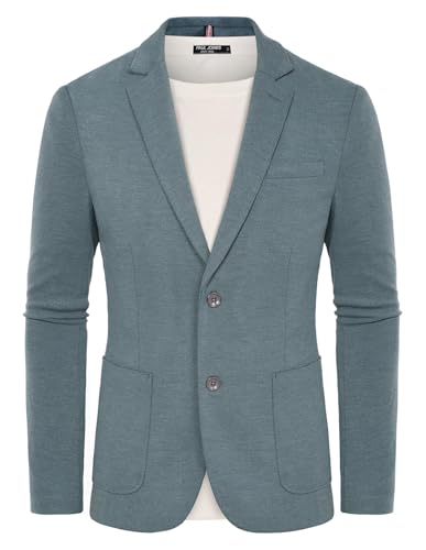 PJ PAUL JONES Herren Sakko Regular Fit Einfarbig Freizeit Blazer für Business Freizeit (Grau Blau, XL) von PJ PAUL JONES