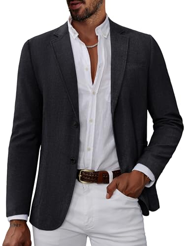 PJ PAUL JONES Herren Sakko Sportlich Jacket Business Freizeit Blazer Regular Fit Anzugjacke (Schwarz, M) von PJ PAUL JONES