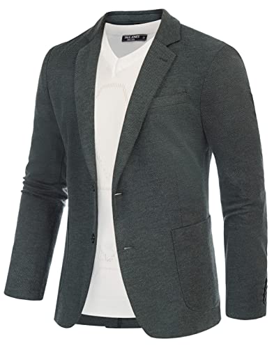 PJ PAUL JONES Herren Sakko Sportlich Modern Business Freizeit Anzugjacke Regular Fit Blazer (Dunkelgrau, 2XL) von PJ PAUL JONES