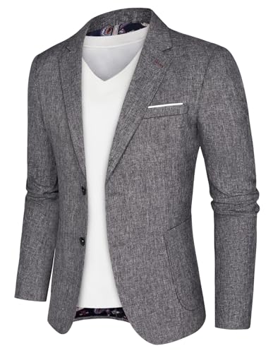 PJ PAUL JONES Herren Sakko Sportlich Regular Fit Blazer Jackett 2 Knöpfe Business Anzugjacken (Dunkelgrau, M) von PJ PAUL JONES