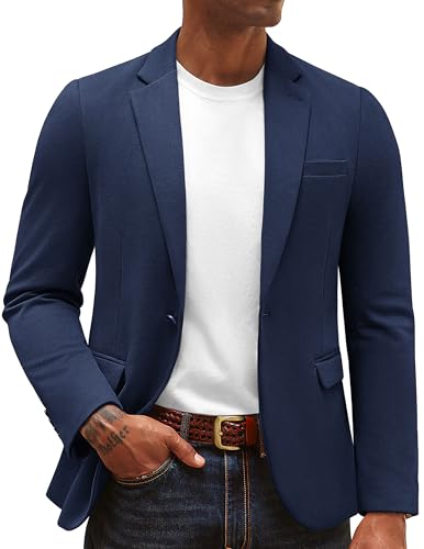 PJ PAUL JONES Herren Slim Fit Anzugjacke Einfarbig Eleganter 1 Knöpfen Business Freizeit Sakko Blazer Sportlich, Marineblau, S von PJ PAUL JONES
