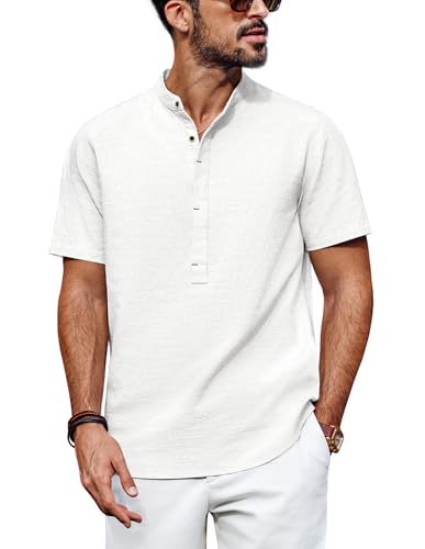 PJ PAUL JONES Herren Sommerhemd Baumwolle Regular Fit Button Down Freizeithemd Weiß XL von PJ PAUL JONES