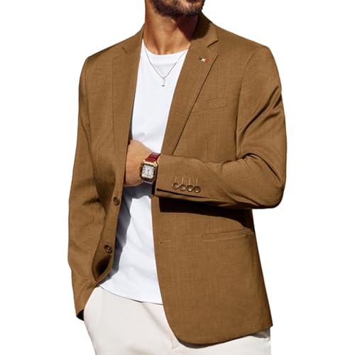 PJ PAUL JONES Herrn Sakko Sportlich 2 Knöpfe Blazer Business Anzugjacke Regular Fit Freizeit Jackett (S, Kaffee) von PJ PAUL JONES