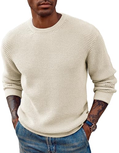 PJ PAUL JONES Pullover für Herren Strickpullover mit Rundhals Pulli Herren Winterpullover Langarm Beige L PJ PAUL JONES Pullover für Herren Strickpullover mit Rundhals Pulli Herren Winterpullover Langarm Beige L von PJ PAUL JONES