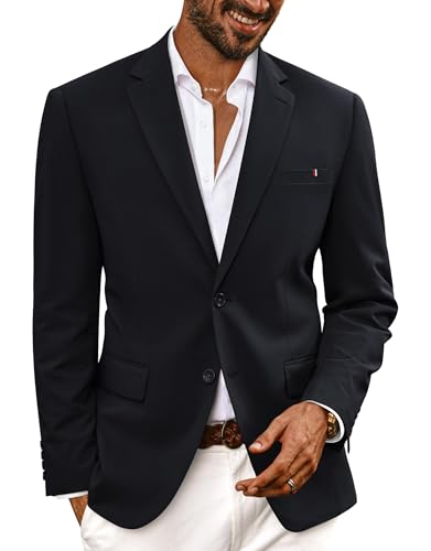 PJ PAUL JONES Sakko Herren Modern Anzugjacke Blazer Regular Fit Sommer Sportlich Jackett 2 Knöpfe XXL Marineblau von PJ PAUL JONES