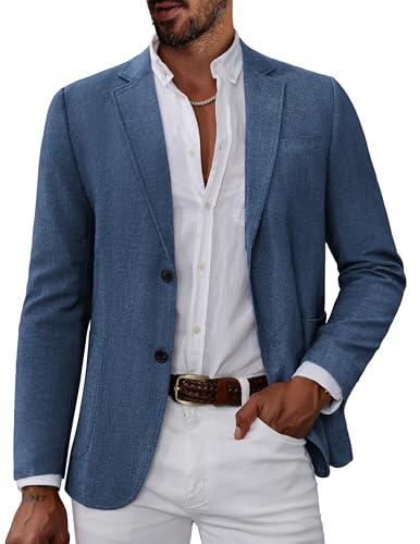 PJ PAUL JONES Sakko Herren Regular Fit Sportlich 2 Knöpfe Freizeit Blazer Business Anzugjacke (Blau, 2XL) von PJ PAUL JONES