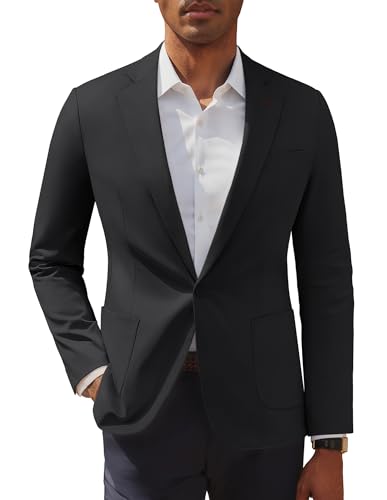 PJ PAUL JONES Sakko Herren Sportlich Anzugjacke Regular Fit Jackett Herren Sportlich Schwarz XXL von PJ PAUL JONES