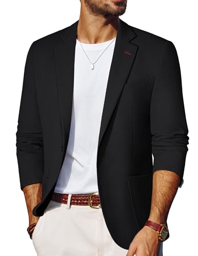 PJ PAUL JONES Sakko Herren Sportlich Blazer Anzugjacke EIN Knopf mit Reverskragen Schwarz XXL von PJ PAUL JONES