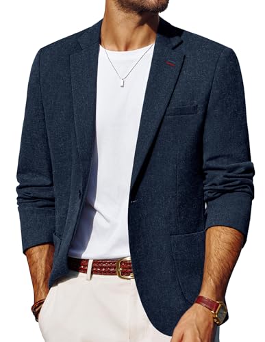 PJ PAUL JONES Sakko Herren Sportlich EIN Knopf Anzugjacke mit Reverskragen Regular Dunkel Blau XXL von PJ PAUL JONES