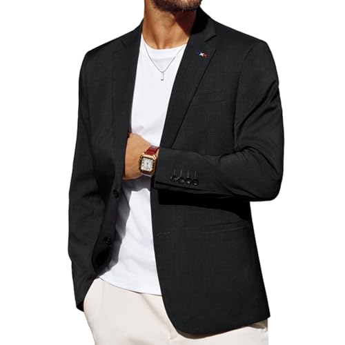 PJ PAUL JONES Sakko Herren Sportlich Modern Freizeit Blazer Slim Fit Klassischer Jackett Blazer Regular Fit (2XL, Schwarz) von PJ PAUL JONES