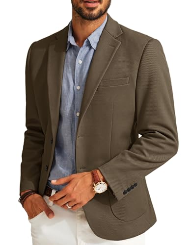 PJ PAUL JONES Sakkos für Herren Strick Blazer mit Reverskragen Jackett Herren Sportlich Espresso XXL von PJ PAUL JONES