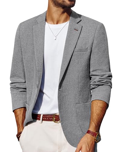 PJ PAUL JONES Sakkos für Herren mit Reverskragen Blazer EIN Knopf Anzugjacke Hochzeit Hellgrau M von PJ PAUL JONES