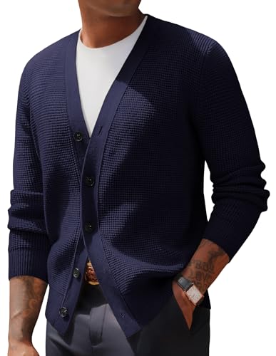 PJ PAUL JONES Strickjacken für Herren Winter Button Down Cardigan Dunkelblau XL von PJ PAUL JONES