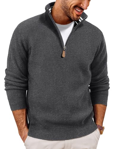PJ PAUL JONES Troyer Pullover Herren Winter mit Reißverschluss Rollkragenpullover Sweater XXL Grau von PJ PAUL JONES