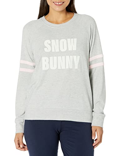 PJ Salvage Damen Loungewear Langärmliges Top Snow Bunny Pyjamaoberteil, Grau, Groß von PJ Salvage