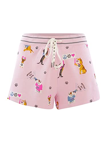 PJ Salvage Damen Pyjamashorts Woof for Love - rosa - Größe S von PJ Salvage