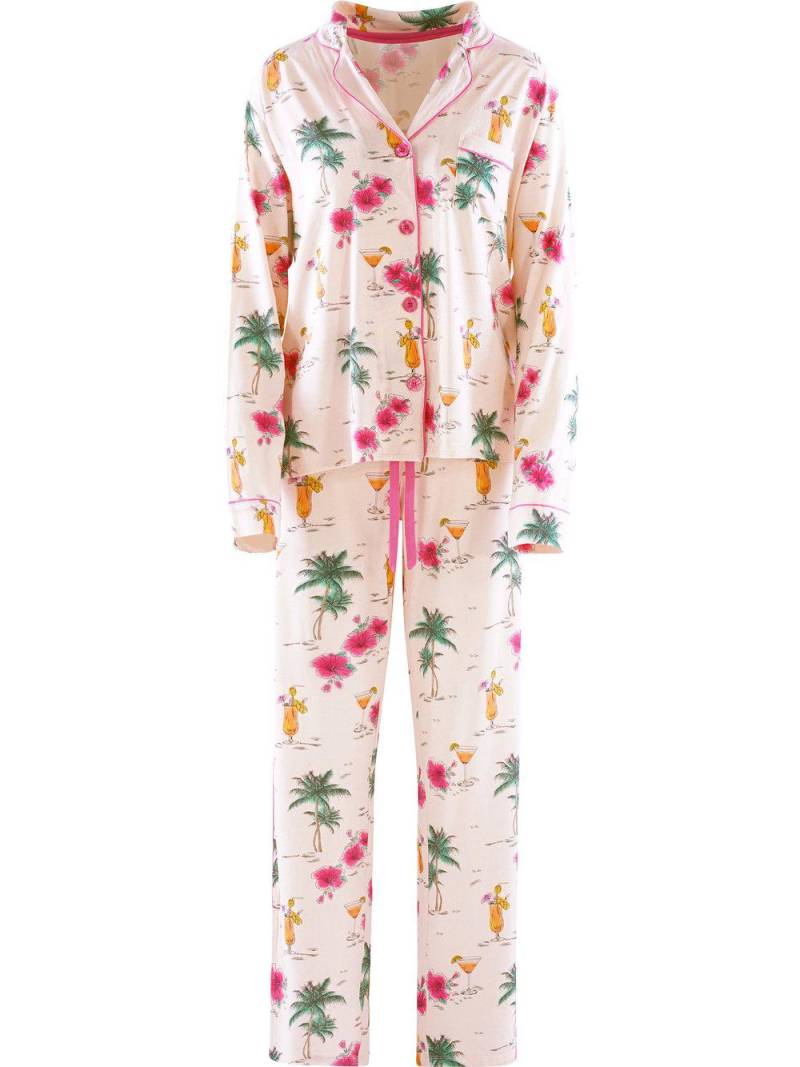 PJ Salvage Pyjama Damen Jersey bedruckt, pink von PJ Salvage