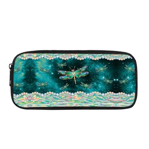 PJHEQOXE Mini-Federmäppchen mit Libellen-Druck, Kosmetiktasche für Erwachsene, Mädchen, Frauen, Elementarstudenten, Federmäppchen, Münztasche, Schreibwaren-Organizer für Mittelschule von PJHEQOXE