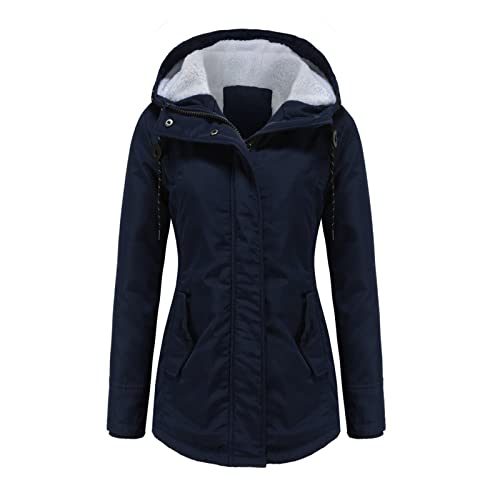 PJQQ 2021 Mantel Damen Winter Sale, Warme Manteljacke für Damen Outwear Pelzgefütterter Trenchcoat Winter mit Kapuze Dicker Mantel,Damen Winter-Jacke Winter-Mantel Steppmantel von PJQQ