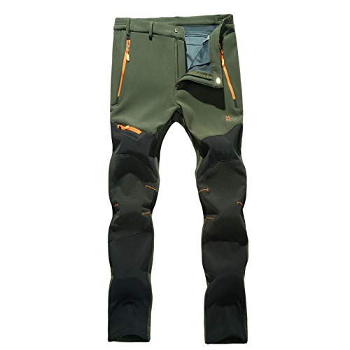 PJQQ Winddichte Outdoor-Winterhosen FüR Herren Wanderhosen Verdickt Die SchweißAbsorbierende, Schnell Trocknende, Schnell Trocknende Softshellhose Aus Warmem Polarvlies von PJQQ