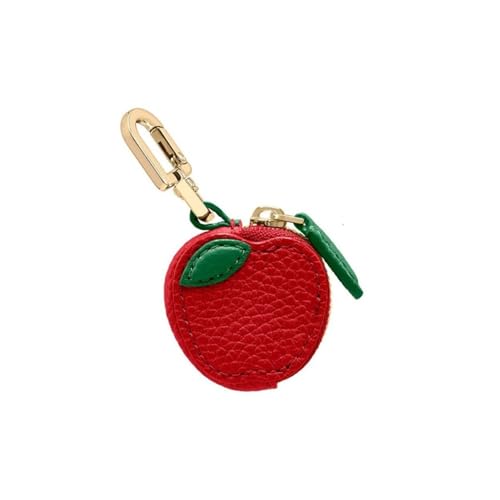 Mini süß Kirschfruchtform Münzgeldbörse Niedlicher Reißverschluss PU-Leder Anhänger Schlüsselanhänger Erdbeere Kopfhörertasche Outdoor Früchte in Form(Style 1) von PJQUEKAIPJ